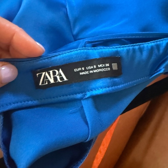 Zara Royal Blue Satin Effect Mini Dress. Size Small. - Picture 2 of 6